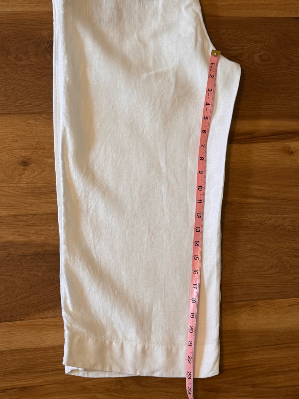 Talbots 100% Linen White Drawstring Cropped Pants - Size 12 - Picture 5 of 5
